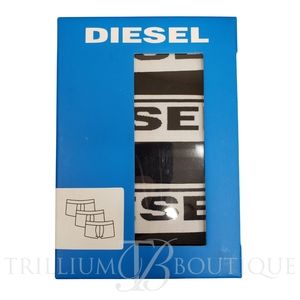 DIESEL Men's Sebastian Boxers 3 Pairs Black/Black Cotton/Elastane NWT!